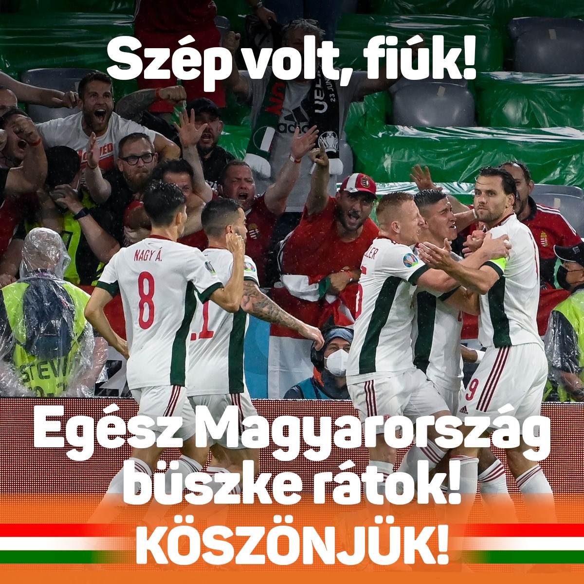 A magyarok ismét csodásan játszottak! Végig hősiesen küzdött a válogatott!  Egész Magyarország büszke rátok! Köszönjük, fiúk!