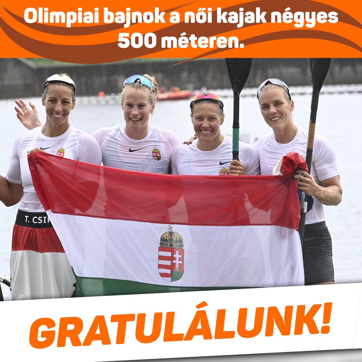 Olimpiai bajnok a női kajak négyes 500 méteren. Gratulálunk!
