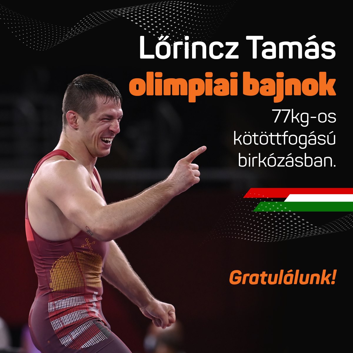 Lőrincz Tamás olimpiai bajnok 77kg-os kötöttfogású birkózásban. Gratulálunk! Hajrá, Magyarország!