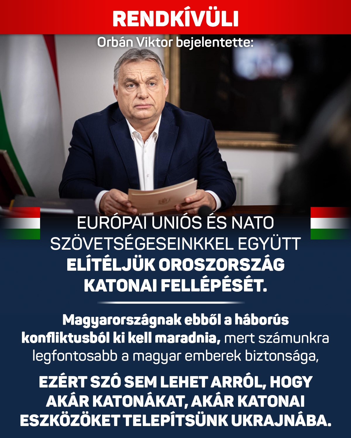 Orbán Viktor rendkívüli bejelentése.