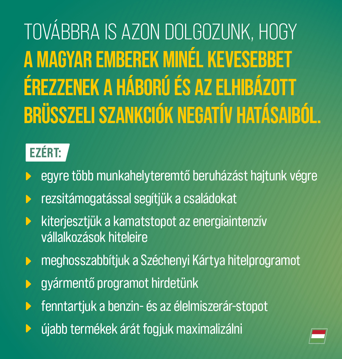 A szankciós infláció mellett is megvédjük a magyar családokat, megőrizzük a munkahelyeket és a fizetések értékét.