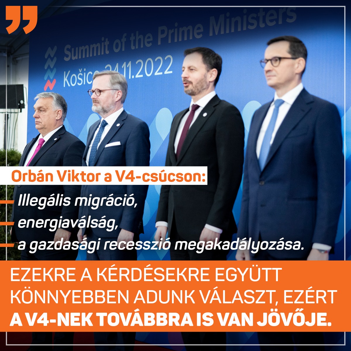 Orbán Viktor a V4-csúcson.