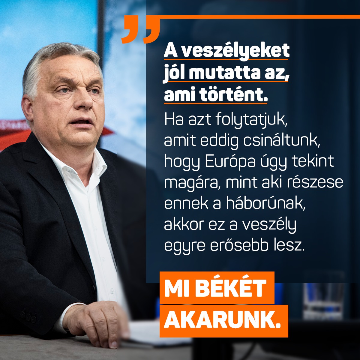 Orbán Viktor a lengyelországi rakétabecsapódásról: Két lengyel ember halt meg, akinek semmi közük nem volt ehhez a háborúhoz, illetve szétlőtték azt az ipari létesítményt is, amelynek a segítségével olajat tudunk Oroszországból Ukrajnán keresztül Magyarországra hozni. Vagyis nem csak a fizikai épségünk van veszélyben, hanem a gazdaságunk biztonsága is hiányzik. Tehát a sérülékenységet, a veszélyeket jól mutatta az, ami történt. Tűzszünet, béketárgyalás kell.