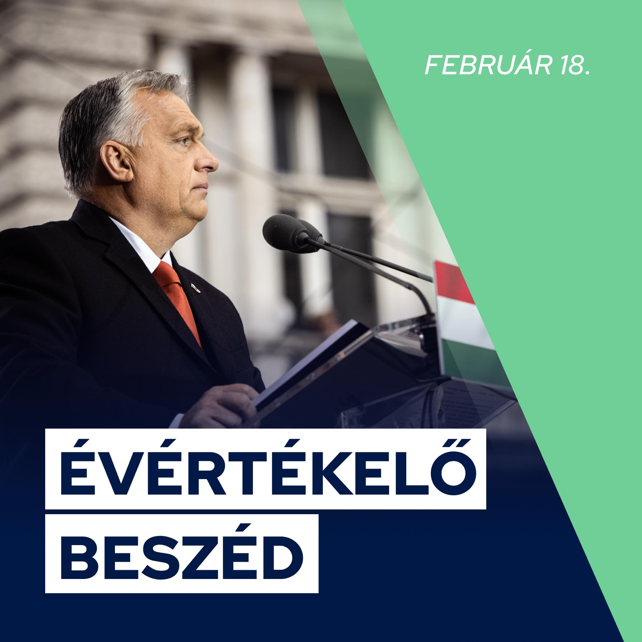 Orbán Viktor miniszterelnök évértékelő beszéde február 18-án, szombaton 15 órakor kezdődik! Itt is tudja élőben követni: https://youtube.com/@1orbanviktor